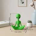 Meditating Alien Ornament, Sci-Fi Style, Collectible Figurine, Home Desk Decoration, Creative Sculpture