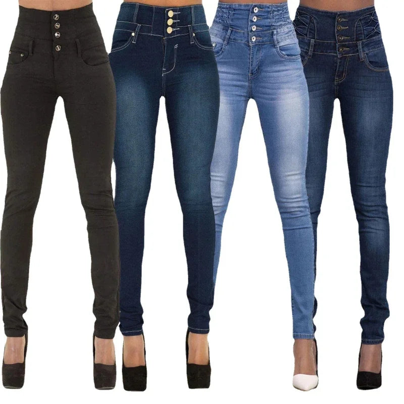 Pencil Pant Jeans Women Denim Long Flare Pants Slim Fit High Waist Sexy Hip Wrap Sheath Straight Trousers Elegant Splice