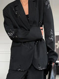 Solid Lapel Blazer Women Coats Fashion Full Sleeve Pocket One Button Jackets 2026 Autumn Daily Office Lady Commute Outwear