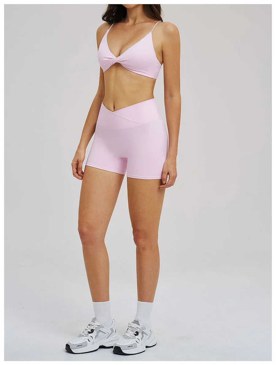 Women 2 Piece Gym Workout Set Female Bra Yoga Shorts Vest Fitness Wear Quick-Dry  Sports Bra Suits Sportswear Tracksuit Outfits