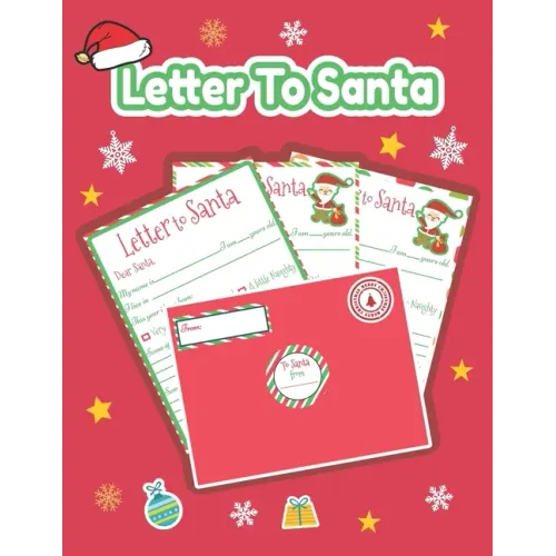 Letter to Santa: Letter to Santa: Kit with Stickers and red Envelopes to write a Letter to Santa Claus for Kids 7 letters with stickers - Paperback