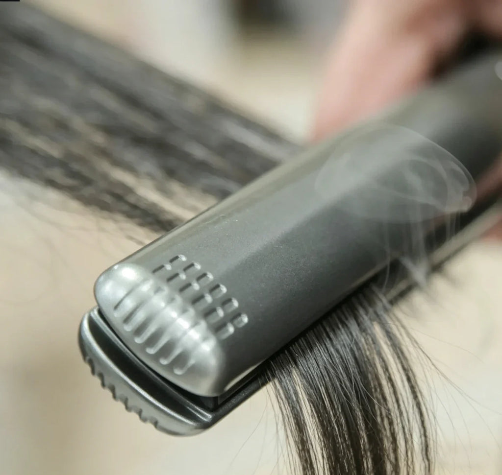 Professional Titanium 2-in-1 Hair Straightener Curler with 5 Heat Settings Fast Heating Negative Ion Salon Flat Iron