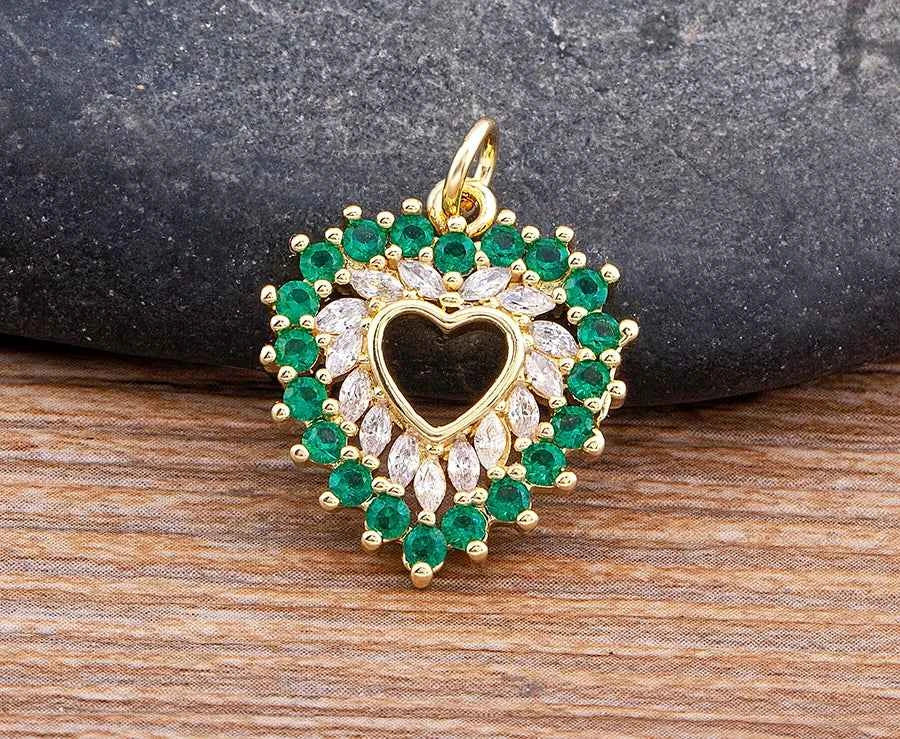 Nidin New Arrival Romantic Heart Shape Sparkling Zircon Pendant Necklace 3 Colors For Women Female Fine Jewelry Gifts Wholesale