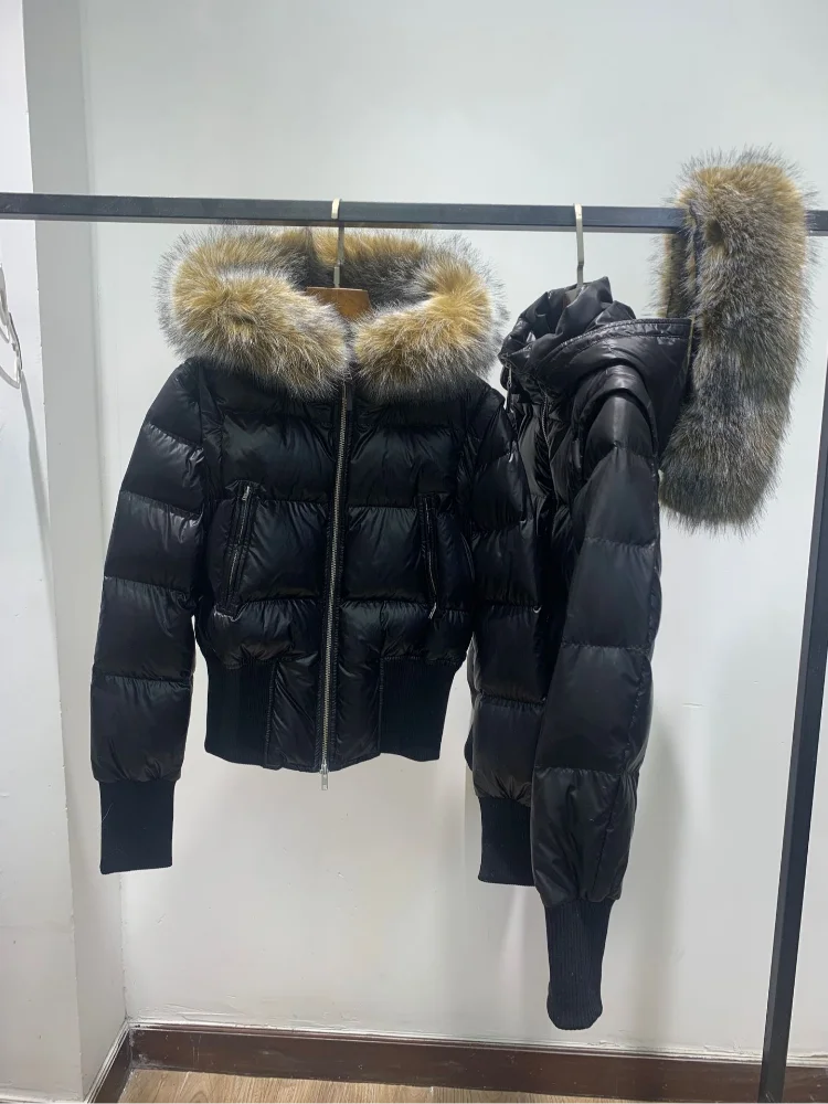 Y2K Retro Slim Women's Autumn and Winter Title Seamed Cotton Jacket Faux Fur Collar Long Sleeve Jacket 2025 New Jacket