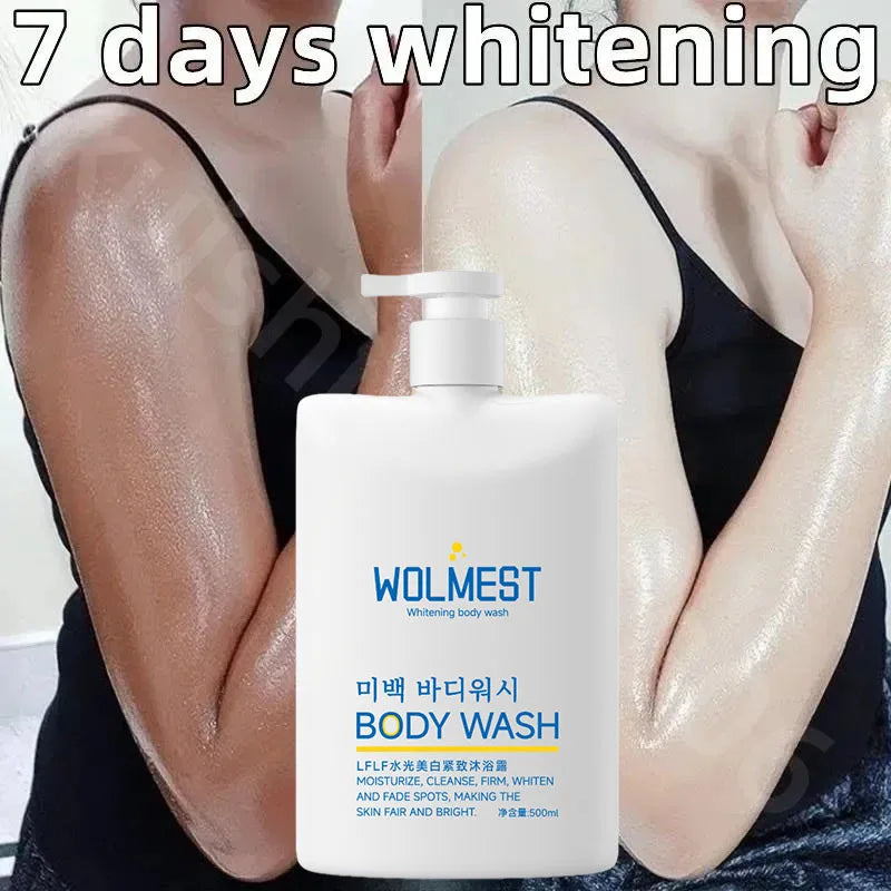 Whitening Body Wash Shower Gel Deep Cleansing Removing Dirt Dead Skin Oil Control Even Skin Tone To Lighten Pigmentation 500ml