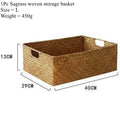 Woven Seagrass Basket for Home Decor, Natural Wicker Basket, Storage Basket, Fruit Bread Towel, Kitchen Table, Rattan