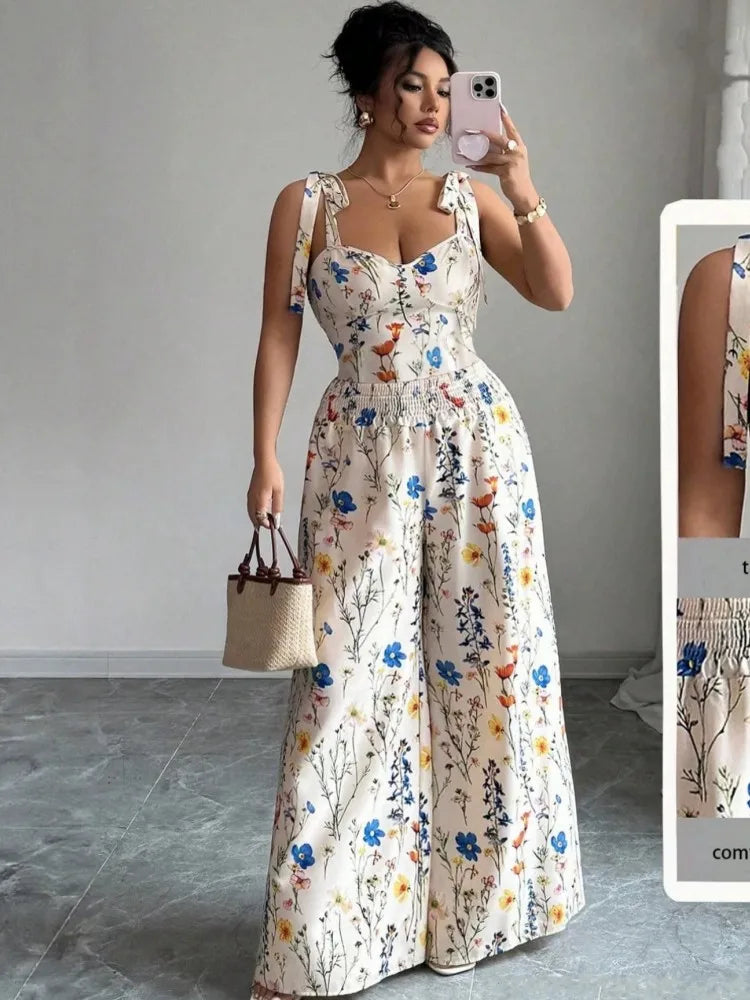 L-4XL Plus Size Women Clothing 2 Piece Sets New Matching Sleeveless Two Pieces Sets Tops And Pants Suits Outfits Clothing
