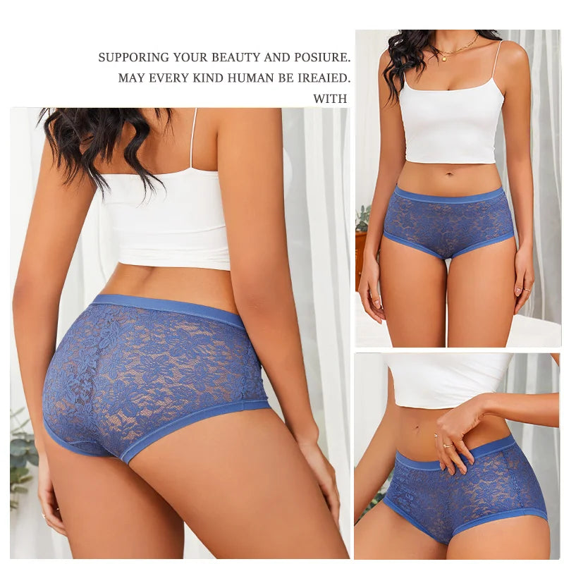 New Women Sexy Panties Safe Hollow Out Lace Floral Ladies Briefs Low Waist Solid Comfortable Hot Sale Female Underpants S-XXL