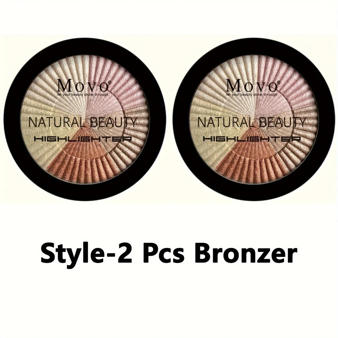 2pcs 5 Colors Highlighter Powder Palette With Pearly Shimmering, Shimmer Glitter Highlight Contouring Palette,