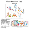 2sheet Easter Bunny Window Clings Cute Rabbit Egg Hunt Game Decoration Wall Sticker Glass Decals Easter Party Spring Home Decor