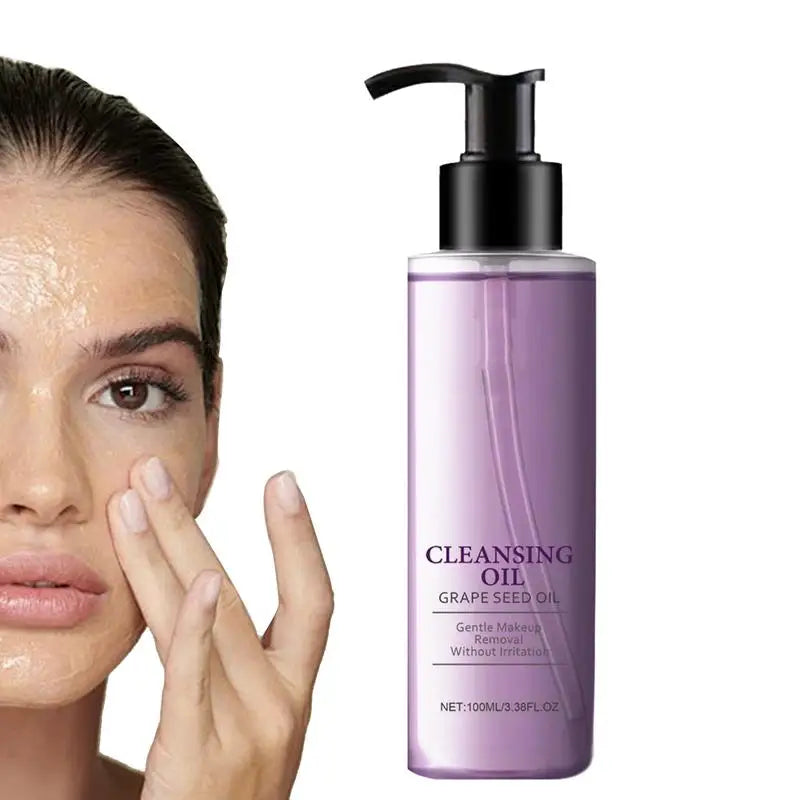 Facial Cleansing Oil Non-Greasy Facial Cleanser Moisturizing Grape Oil Makeup Remover Mild Non-irritating face Cleansing oil