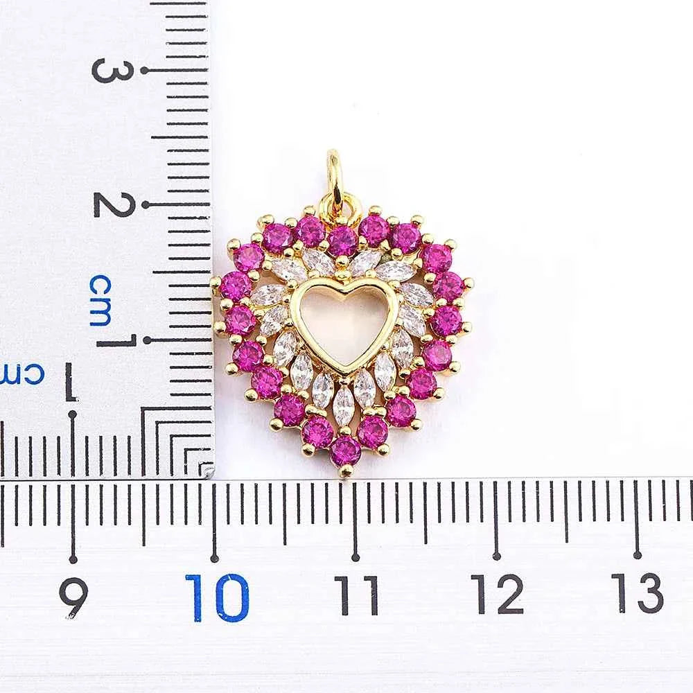 Nidin New Arrival Romantic Heart Shape Sparkling Zircon Pendant Necklace 3 Colors For Women Female Fine Jewelry Gifts Wholesale