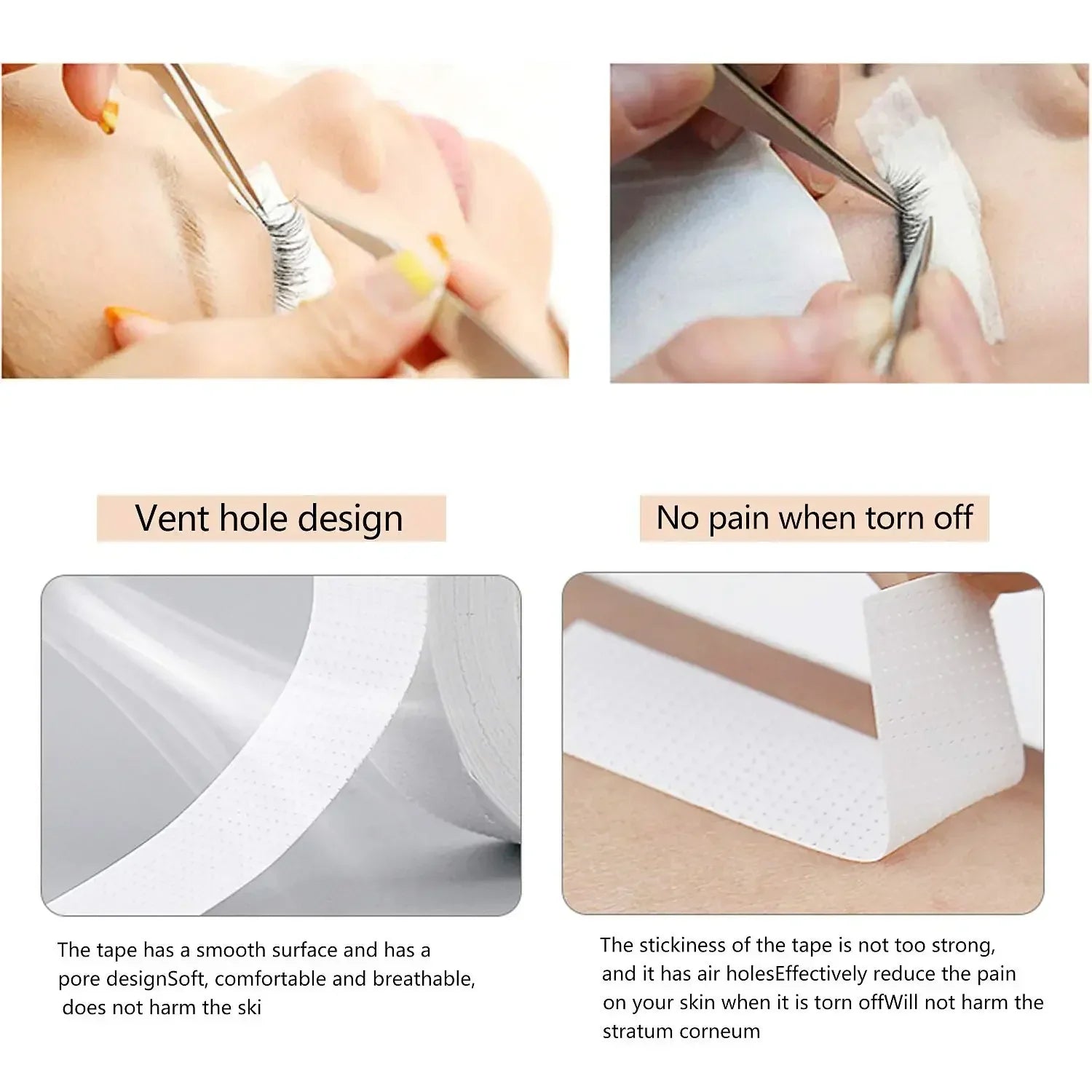 2/3/5 /6Rolls Lint Free Under Eye Pads Breathable Insulating Tape for Eyelash Extension  Non-woven Tape Paper Eyelash Patch