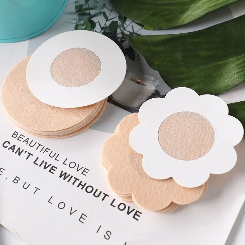 Women Summer Invisible Nipple Covers Pads Ultra Thin Fabric Chest Stickers Disposable Lift Pasties Daily Wear Intimate Underwear