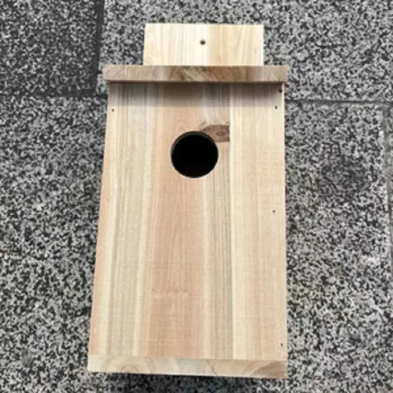 Outdoor Wooden Bird House Nest, Natural Wood Bird Breeding Box, Garden Decor, Toys and Gifts for Kids to Observe Birds