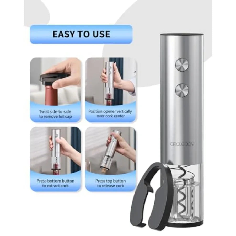 Electric Stainless Steel Wine Opener Rechargeable Automatic Bottle Opener 7 In 1