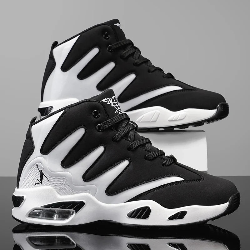 Men's High-Top Basketball Shoes, Heavy-Duty and Stable, Lace-Up Training Sneakers, Unisex, Suitable for Running, Sports, Basketball, Walking. Ideal Gift for Men, Lightweight, Comfortable, Lace-Up Closure, Men's Basketball Sho