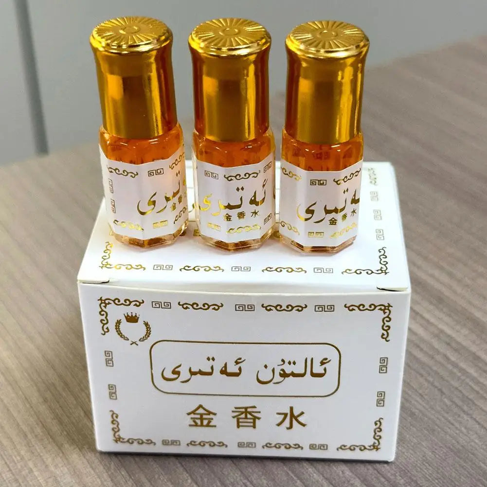 Arabian Gold Perfume Oil Roll On Bottle Long Lasting Fragrance Body Perfume Unisex Portable Long Lasting Scent Body Fragrance
