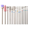 14pcs/set Nail Drill Machine Bit Nail Gel Removal Polishing Tools Pedicure Manicure Rotary Grinding  Buffer Polisher