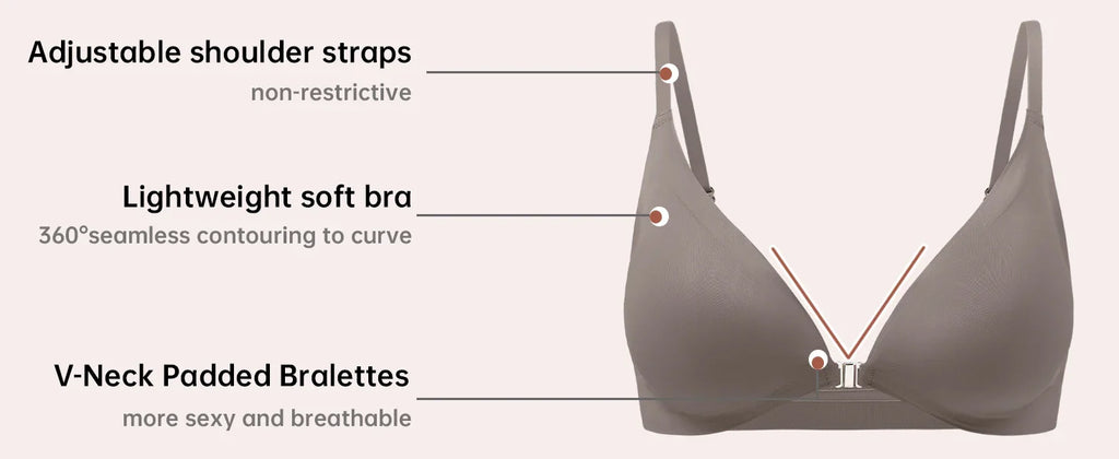 7 Pack Women's Sexy Bra Panties Set Front Closure Seamless Push-Up Wireless with Removable Padding Basic T-Shirt Lingerie