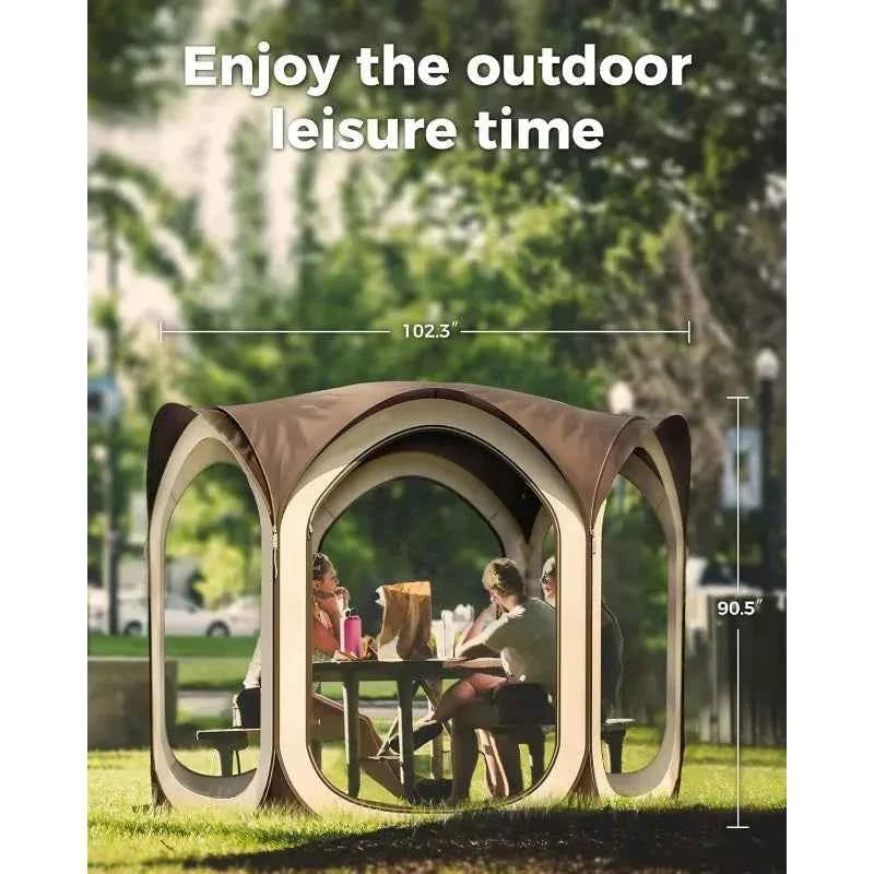 Oxford Screen Pop Up House Room Tent Canopy Sun Shade Shelter Portable Gazebo for Patio Backyard Deck and Outdoor Activities