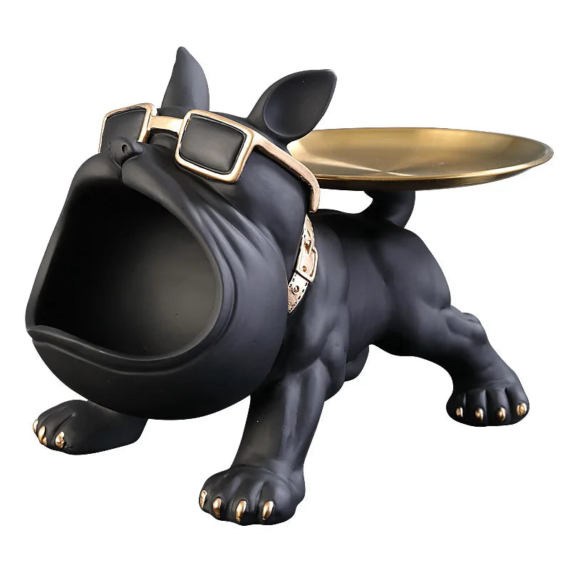 30cm Home Decor Bulldog Figurine Dog Statue Storage Box Animal Ornament Resin Craft Art Sculpture Figurine Home Puppy Sculpture