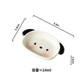 Cute Puppy Shaped Sushi Plate and Dipping Dish Set | 8 Inch Oval Ceramic Dinnerware