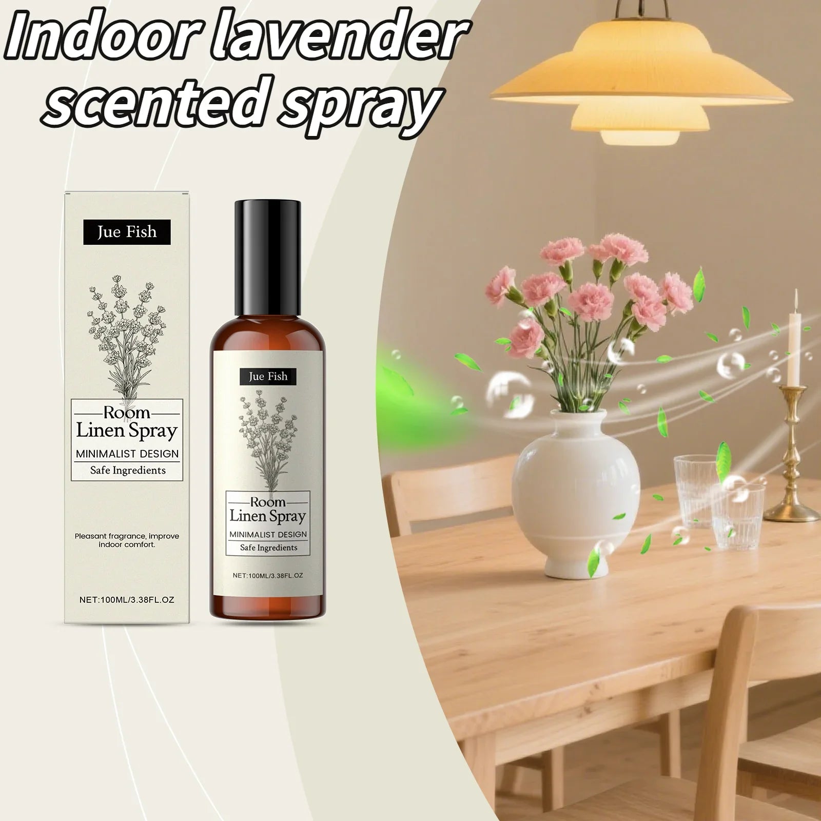 Indoor Lavender Fragrance Spray - Long-Lasting Freshness Improves Indoor Air Quality Household Deodorant And Air Freshener 100ml