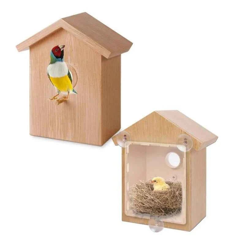 Bird House with Strong Suction Cup for Outside See Through Plastic Birdhouse Outdoors Bird Nest for Garden Window