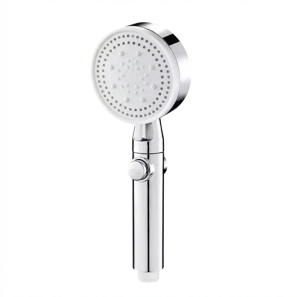 Adjustable High Pressure Shower Head with 5 Modes Water Saving One-Key Stop Spray Nozzle - Bathroom Shower Accessories with Hose
