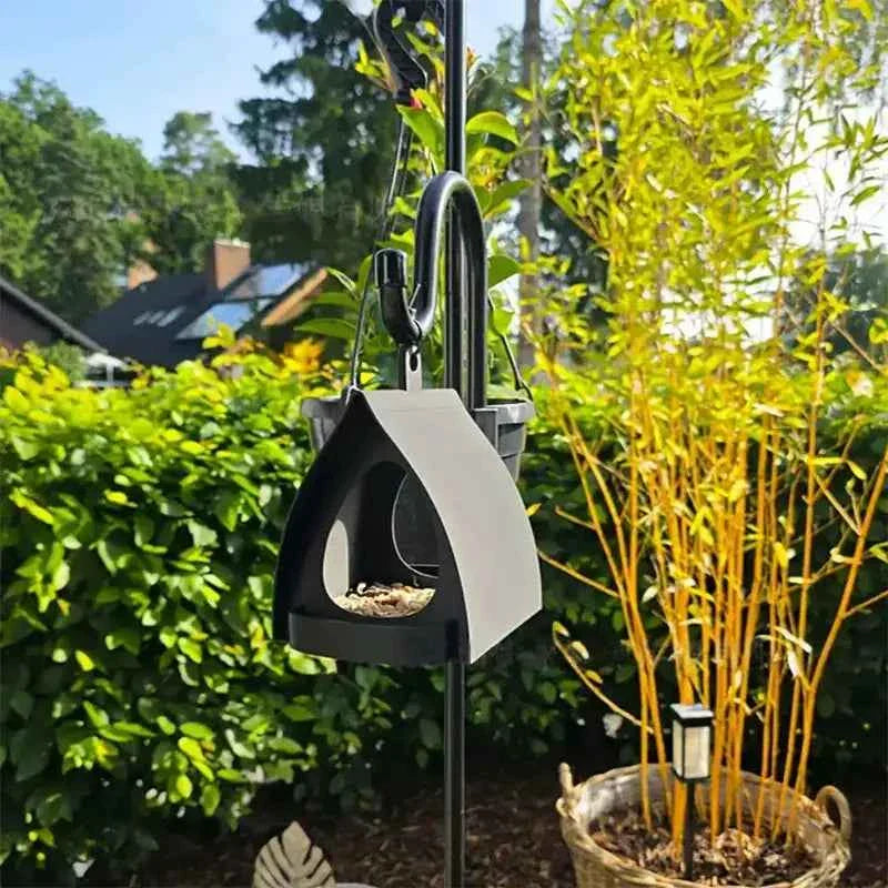 Hanging Bird Feeder with Roof Large Capacity Outdoor Bird Feeders Birdhouse for Sparrow Finch Balcony Garden Yard Porch Birding