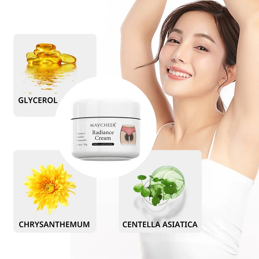50g Whitening Cream Private Parts Underarm Bleaching Whiten Butt Knee Brighten Inner Thigh Intimate Parts Dark Remove Melanin