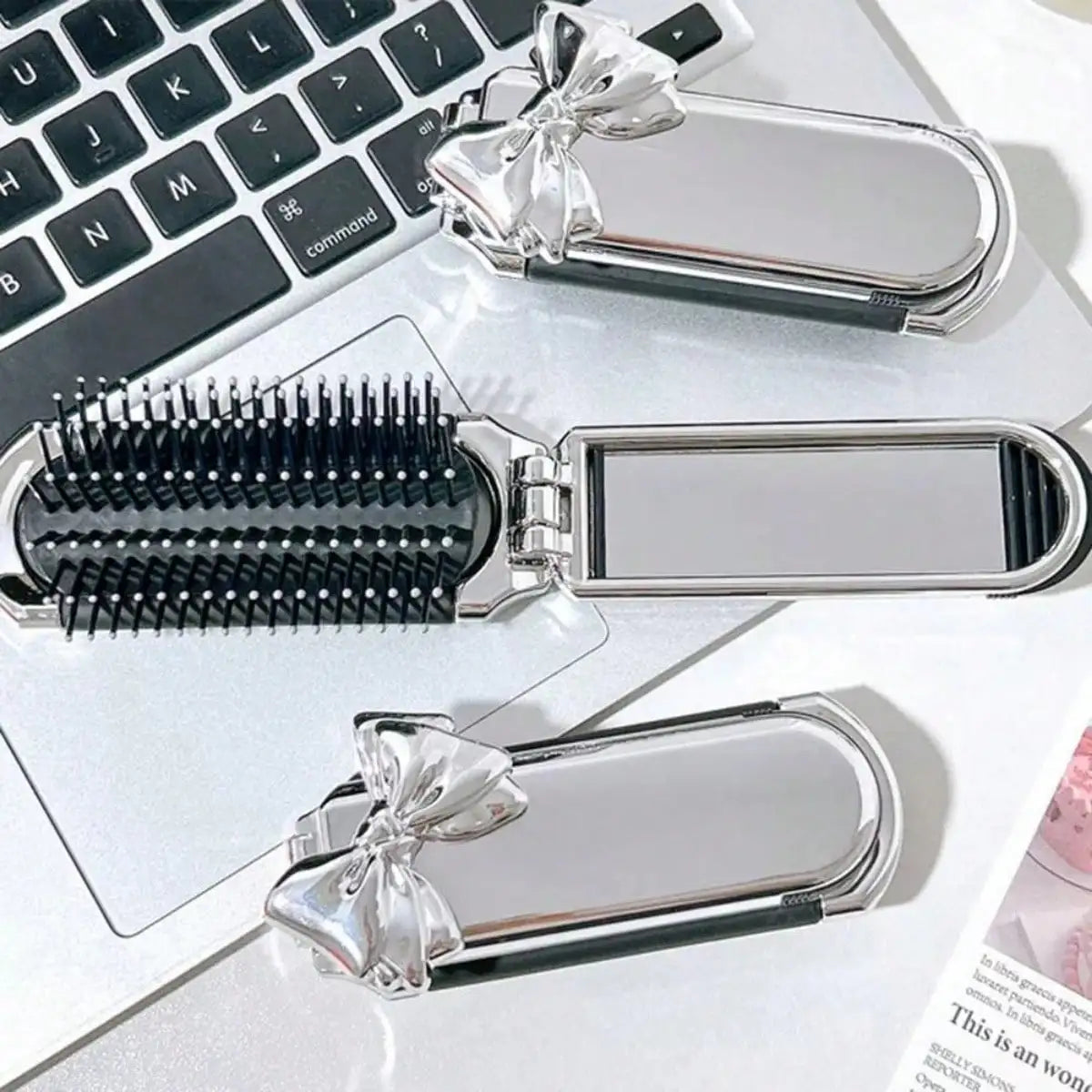 1pc Portable Compact Comb With Airbag And Handheld Makeup Mirror, Air Cushion Comb Ideal For Daily Use And Travel Hair Brush