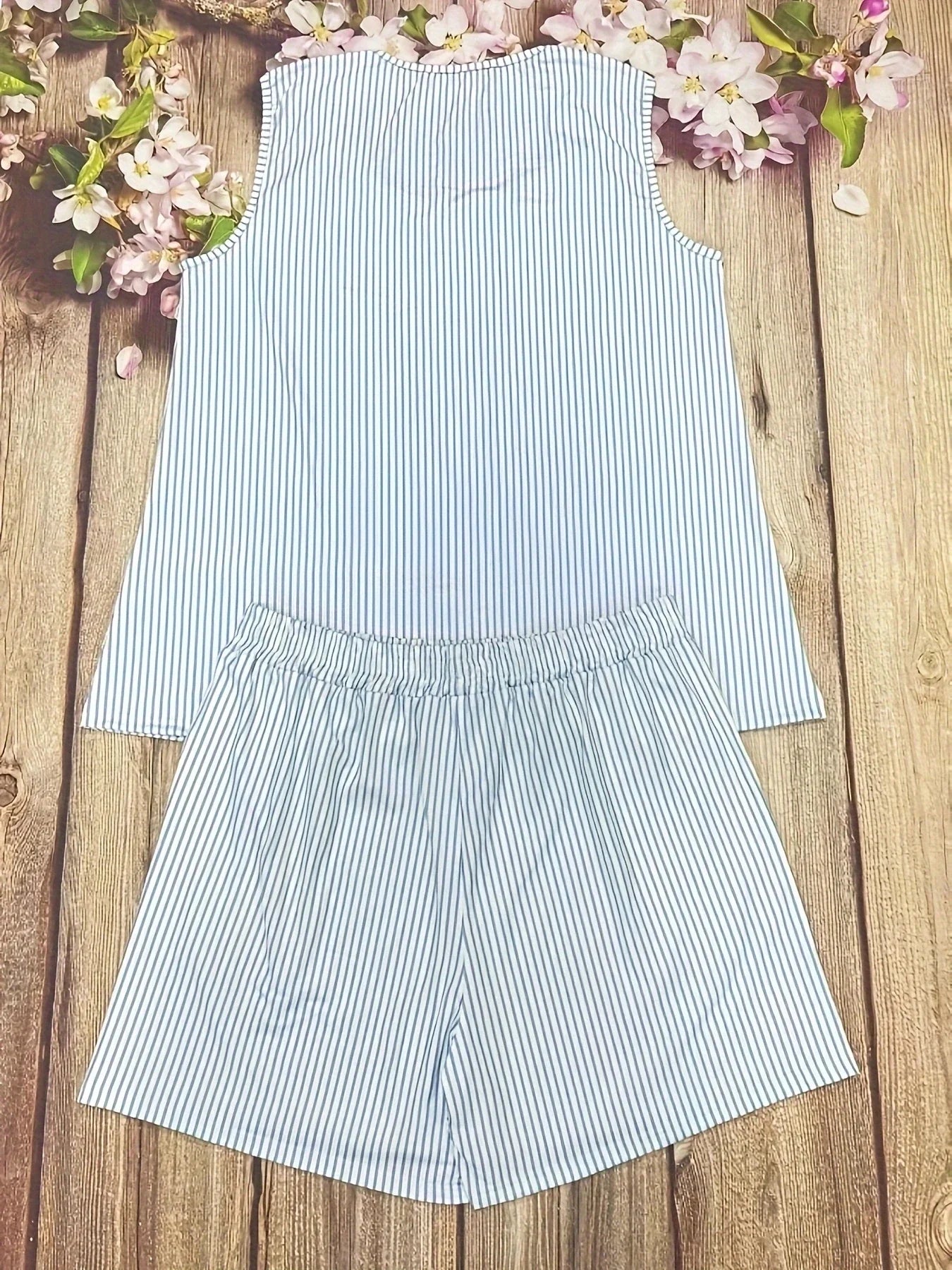 Plus Size Summer striped lady suit