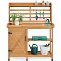 Outdoor Potting Bench And Horticulture Work Table With Storage Cabinet