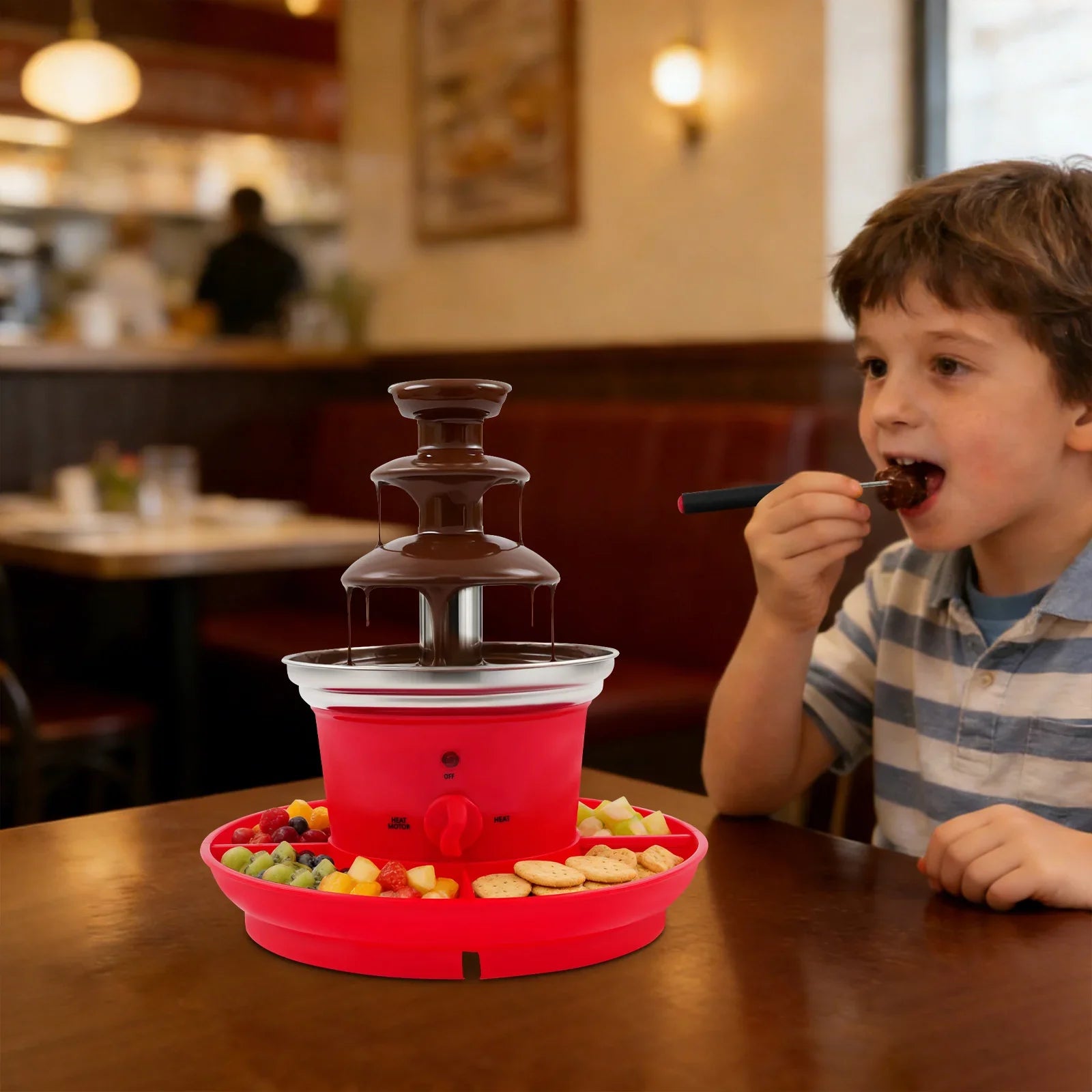 Chocolate Fondue Fountain 40W Stainless Steel 3 Tier