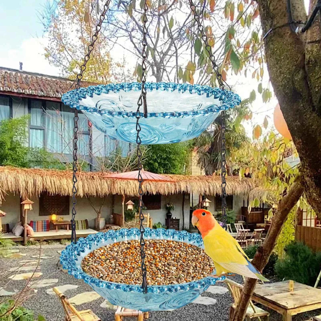 Hanging Bird Bath Hanging Bird-Feeder- Garden BirdBath Tray Wildlife Feeder Plate Water Bowl or Water Bowl for Garden Decoration
