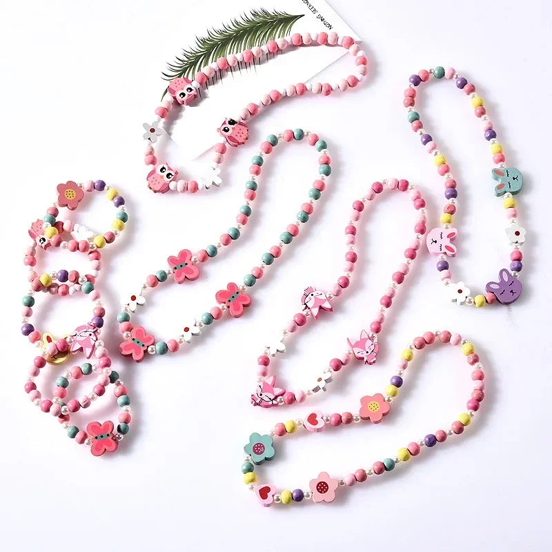 Girl Beads Toys Necklace and Bracelet Set for Girls | Unicorn Princess Jewelry Gift
