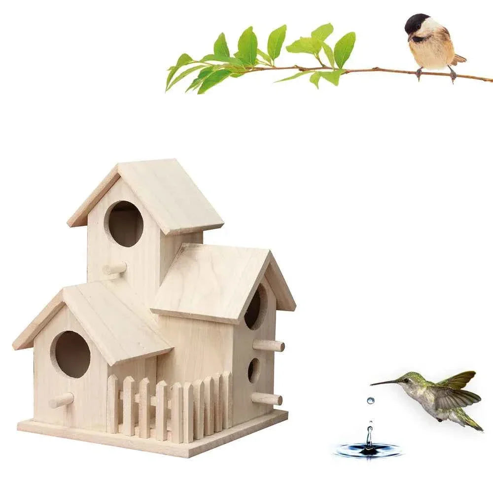 Cage Garden Wooden Bird Outdoor Hanging Bird Nest Birdhouse Accessories Box Garden Pet Yard Cages Bird Decoration Creativity