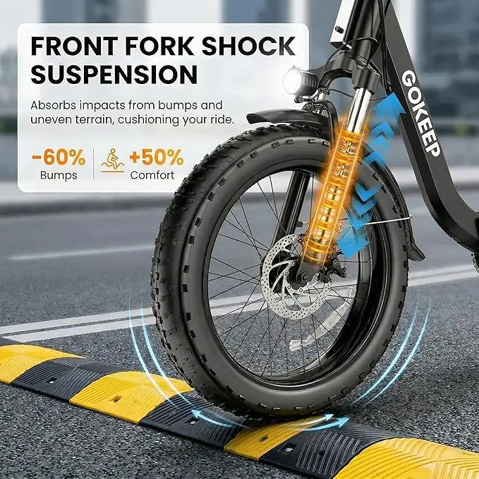 1300W Folding Electric Bike for Adults, 75 Miles PAS Range, 48V13Ah Removable Lithium Battery Front Suspension Electric Bicycle
