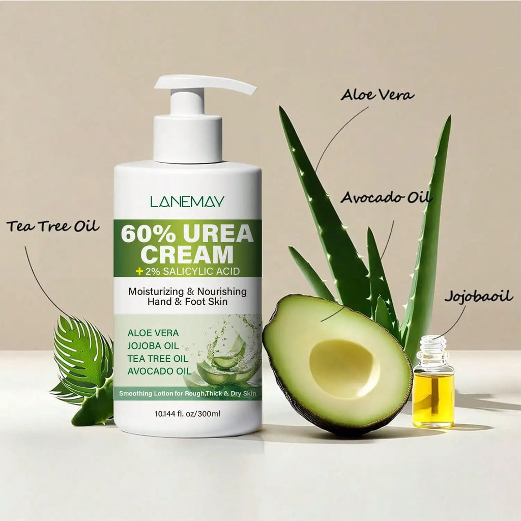60% Urea Hand & Foot Cream - Long-lasting Skin Moisturizer, Hydrates and Repairs the Skin Barrier, Softens and Brightens Skin