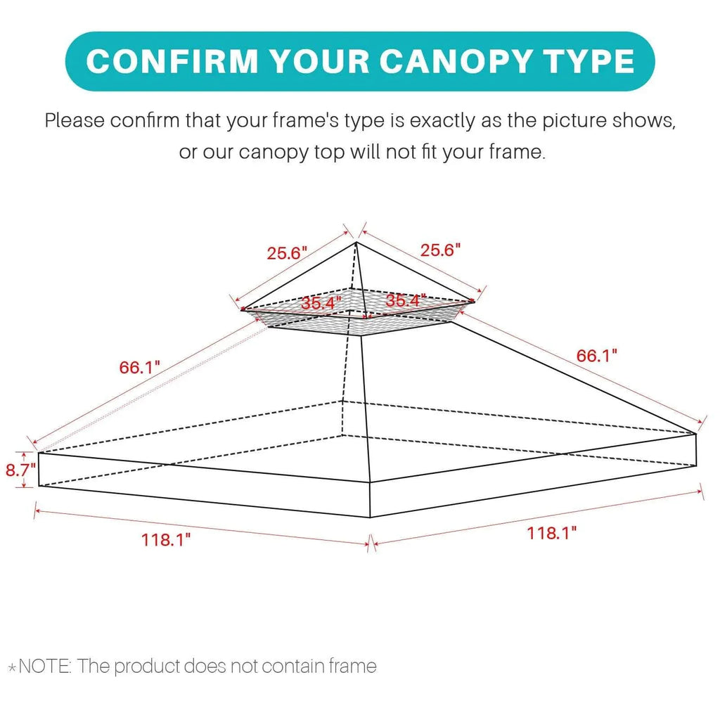 Grill Gazebo Replacement Canopy Roof, Outdoor BBQ Gazebo Top, Double Tiered Shelter Cover Roof ,for Yard Patio Garden Sunshade