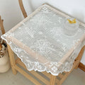 1pcs Rectangular Cut-Out Tablecloth With Bright Silk Thread, European Embroidered Floral Wedding Outdoor Picnic Cloth Decoration