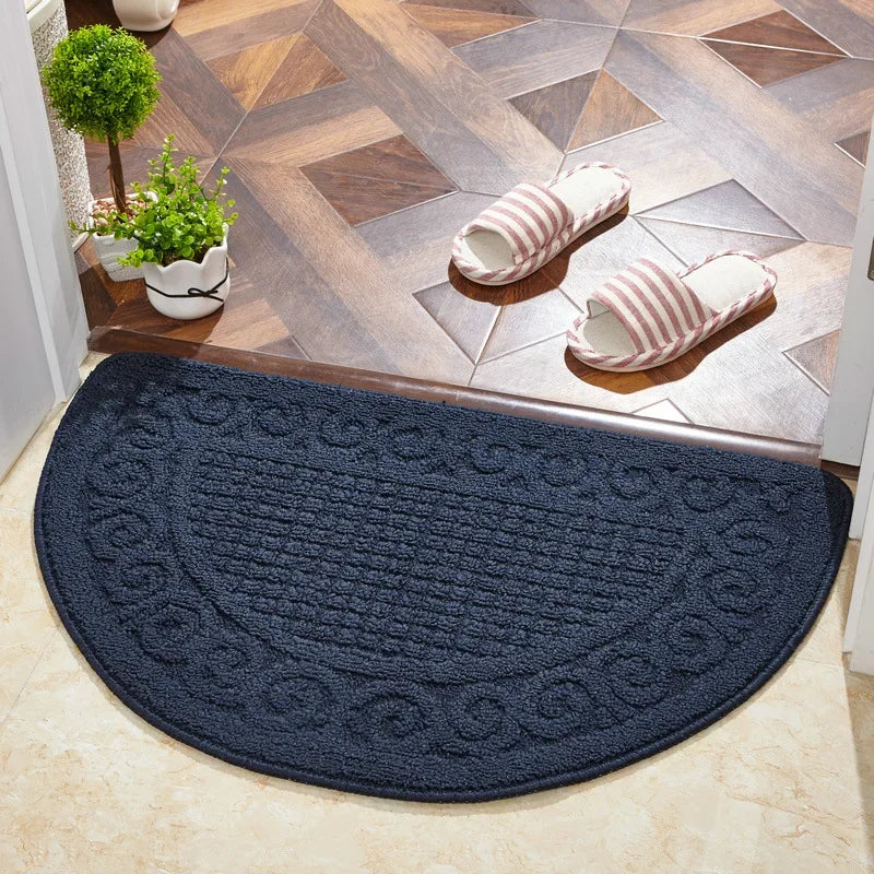 Semi Circle Area Rug Non-slip Entrance Door Mat Carpet Waterproof Semi-Round Welcome Door Mat Outdoor Patio Area Rug Doormat