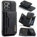 2 In 1 Case For iPhone 16 15 14 13 12 11 Pro Max Plus XS Max XR 8 Plus SE 2022 Wallet Magnetic Leather Card Holder Pocket Cover