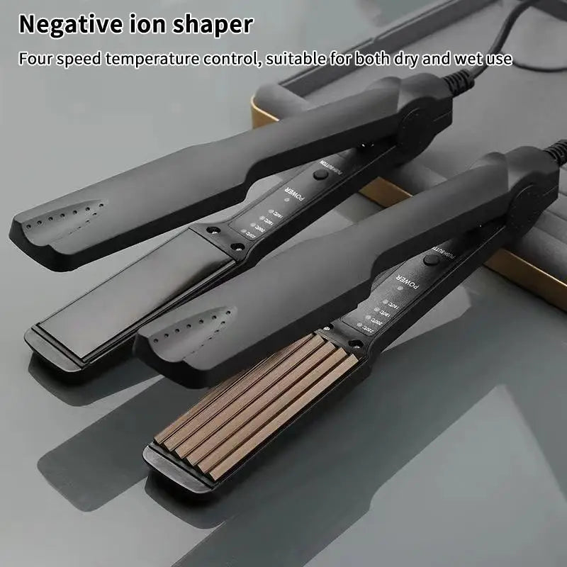 Hair Styler Electric Corrugation Wave Styling Professional Hair Straightener Curler Crimper Ceramic Corrugated Curling Iron