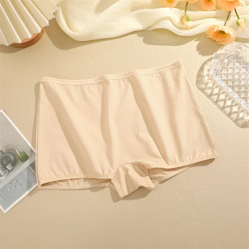 New 4PCS Women's Panties Cotton Seamless Sports Boxers Underwear Female Solid Color Cozy Lingerie Intimate Underpants XS-XL