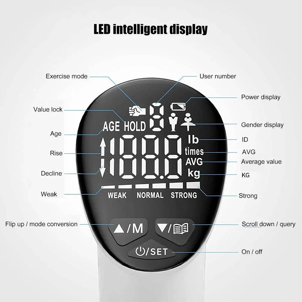 LED Digital Electronic Hand Grip Power Strength Trainer Tester