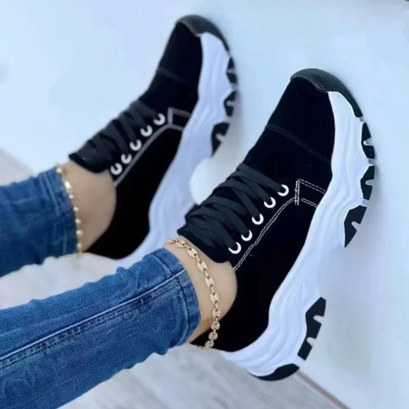 Sneakers Women Shoes 2026 Pattern Canvas Shoe Casual Women Sport Shoes Flat Lace-Up Adult Zapatillas Mujer Chaussure Femme