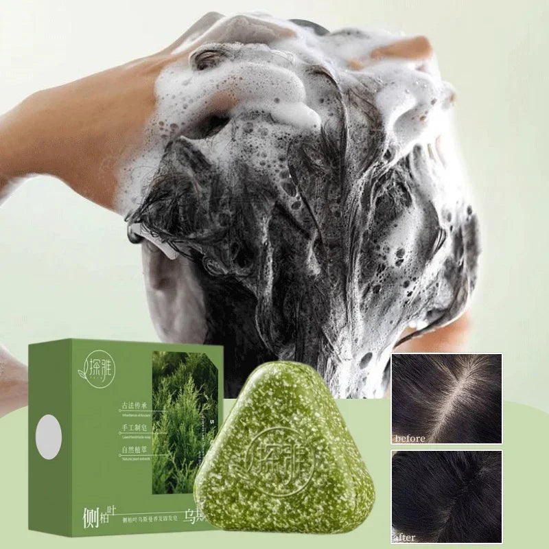 Herbal Shampoo Soap Bar With Usman Grass Handmade Natural Hair Nourishing Soap Oil Control Refreshing Fluffy Soothing Hair Care